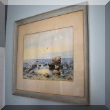 A17. George Phipps seascape watercolor. Signed Geo. Gardner Phipps. Tanning from mat at edges. 12” x 19” - $295 
